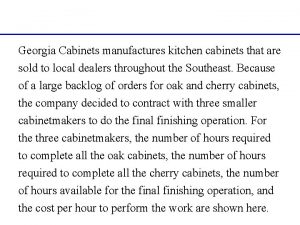 Georgia Cabinets manufactures kitchen cabinets that are sold