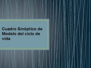 Cuadro Sinptico de Modelo del ciclo de vida