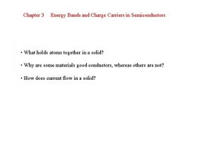 Chapter 3 Energy Bands and Charge Carriers in