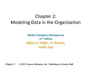 Chapter 2 Modeling Data in the Organization Modern