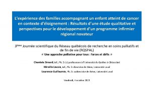 Lexprience des familles accompagnant un enfant atteint de