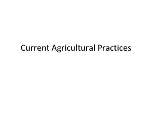 Current Agricultural Practices OnePager Score Card Points Title