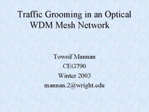 Traffic Grooming in an Optical WDM Mesh Network