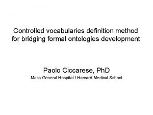 Controlled vocabularies definition method for bridging formal ontologies