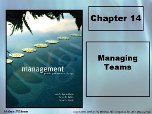 Chapter 14 Managing Teams Mc GrawHillIrwin Copyright 2008