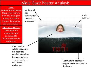 Male Gaze Poster Analysis Task Analyse and annotate