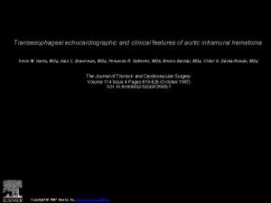 Transesophageal echocardiographic and clinical features of aortic intramural