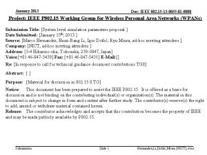 January 2013 Doc IEEE 802 15 13 0055