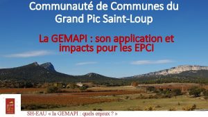 Communaut de Communes du Grand Pic SaintLoup La