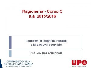 Ragioneria Corso C a a 20152016 I concetti