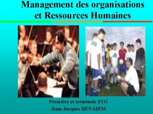 Management des organisations et Ressources Humaines Premire et