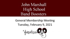 John Marshall High School Band Boosters General Membership