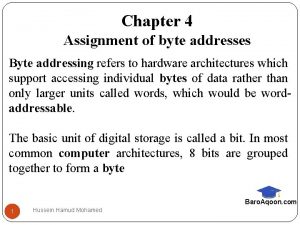 Chapter 4 Assignment of byte addresses Byte addressing