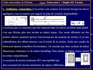 Centre universitaire de Relizane Cours bton arm 2