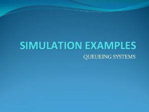 SIMULATION EXAMPLES QUEUEING SYSTEMS Queueing Systems Entities Population