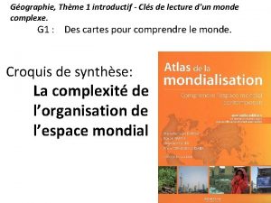 Gographie Thme 1 introductif Cls de lecture dun