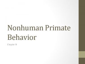 Nonhuman Primate Behavior Chapter 9 Anthropocentrism Anthropocentric Viewing