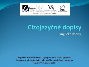 Cizojazyn dopisy Anglick dopisy Digitln uebn materil byl