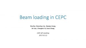 Beam loading in CEPC Sha Bai Zhenchao Liu