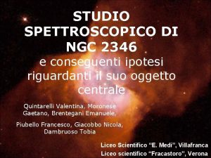 STUDIO SPETTROSCOPICO DI NGC 2346 e conseguenti ipotesi