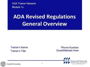 ADA Trainer Network Module 1 c ADA Revised