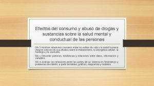 Efectos del consumo y abuso de drogas y