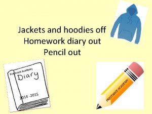 Jackets and hoodies off Homework diary out Pencil