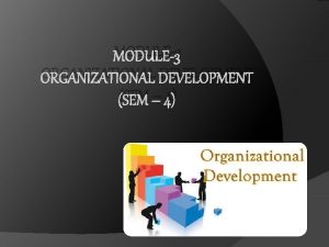 MODULE3 ORGANIZATIONAL DEVELOPMENT SEM 4 ORGANIZATIONAL DEVELOPMENT INTRODUCTION