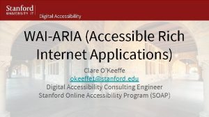 Digital Accessibility WAIARIA Accessible Rich Internet Applications Clare