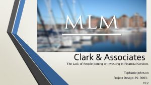 Clark Associates The Lack of People Joining or