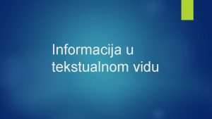 Informacija u tekstualnom vidu Microsoft Word je korisniki