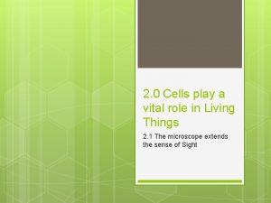 2 0 Cells play a vital role in