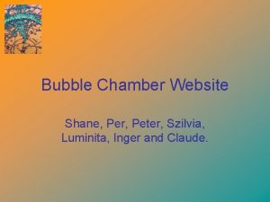 Bubble Chamber Website Shane Per Peter Szilvia Luminita