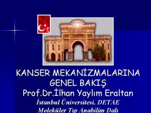 KANSER MEKANZMALARINA GENEL BAKI Prof Dr lhan Yaylm