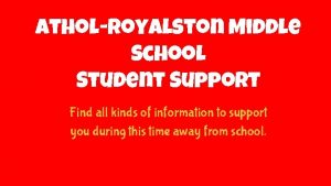 AtholRoyalston Middle School Student Support Find all kinds
