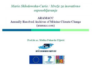 Marie SkodowskaCurie Mree za inovativno osposobljavanje ARAMACC Annually