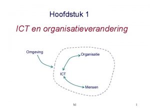 Hoofdstuk 1 ICT en organisatieverandering h 1 1