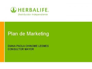 Plan de Marketing DIANA PAOLA CHINOME LESMES CONSULTOR