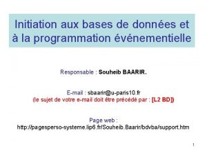 Initiation aux bases de donnes et la programmation