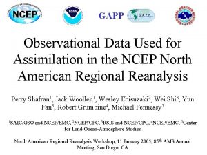 GAPP Observational Data Used for Assimilation in the