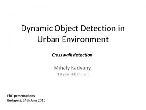 Dynamic Object Detection in Urban Environment Crosswalk detection