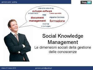 Social Knowledge Management Le dimensioni sociali della gestione