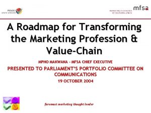 A Roadmap for Transforming the Marketing Profession ValueChain
