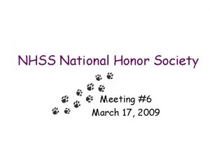 NHSS National Honor Society Meeting 6 March 17