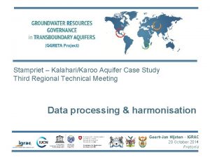 Stampriet KalahariKaroo Aquifer Case Study Third Regional Technical