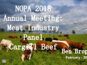 NOPA 2018 Annual Meeting Meat Industry Panel Cargill