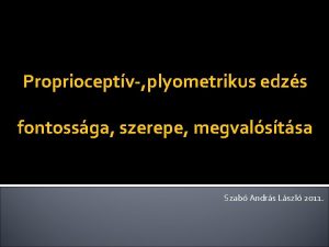 Proprioceptv plyometrikus edzs fontossga szerepe megvalstsa Szab Andrs