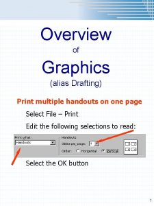 Overview of Graphics alias Drafting Print multiple handouts