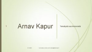 1 Arnav Kapur 27 12 2021 Karri Kalliala