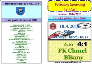 Hlavn partnei pro rok 2015 Dal partnei pro